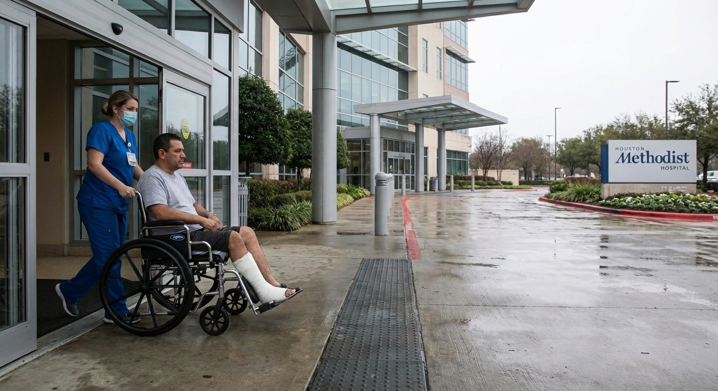 Serious injuries after a car accident in Houston, including emergency response and medical care
