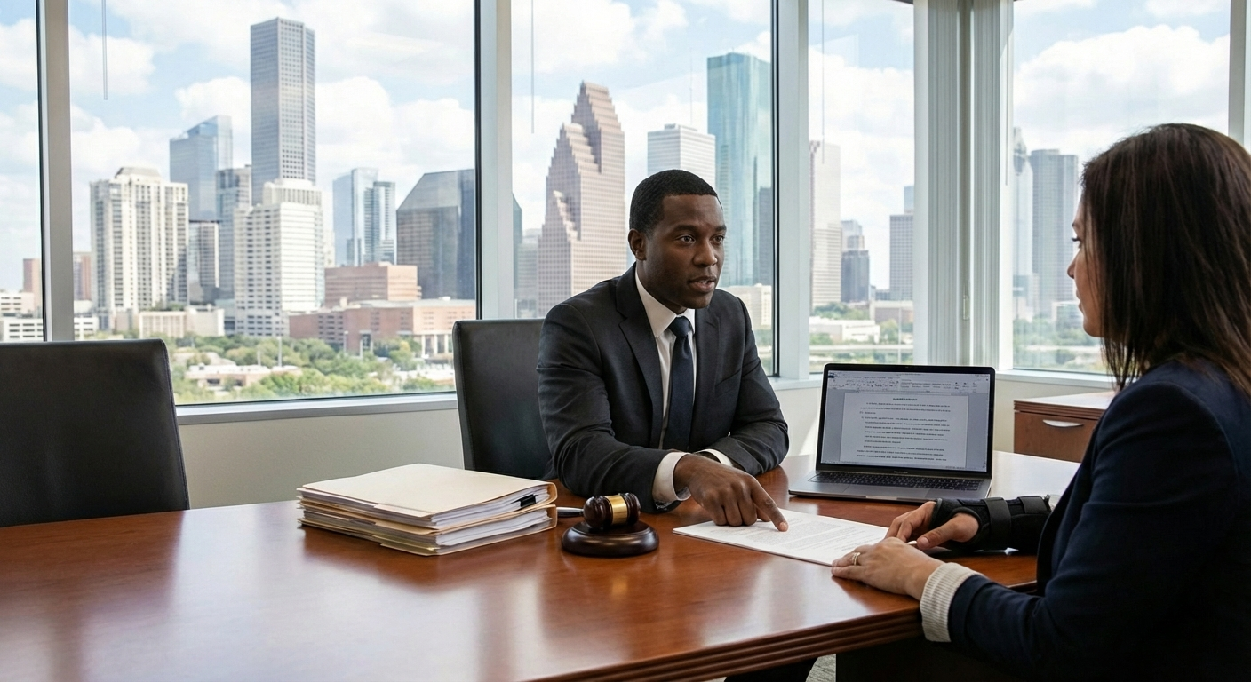 Personal injury lawyer in Houston helping accident victims with insurance claims
